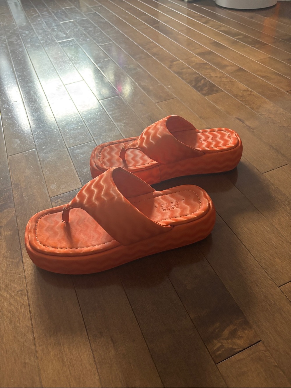ASOS Orange Platform Slide Sandals